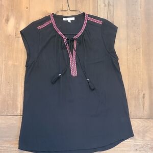 Women's Black Top with Pink Accents